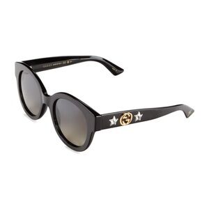 Gucci Black Sunglasses with Gold and Silver Details